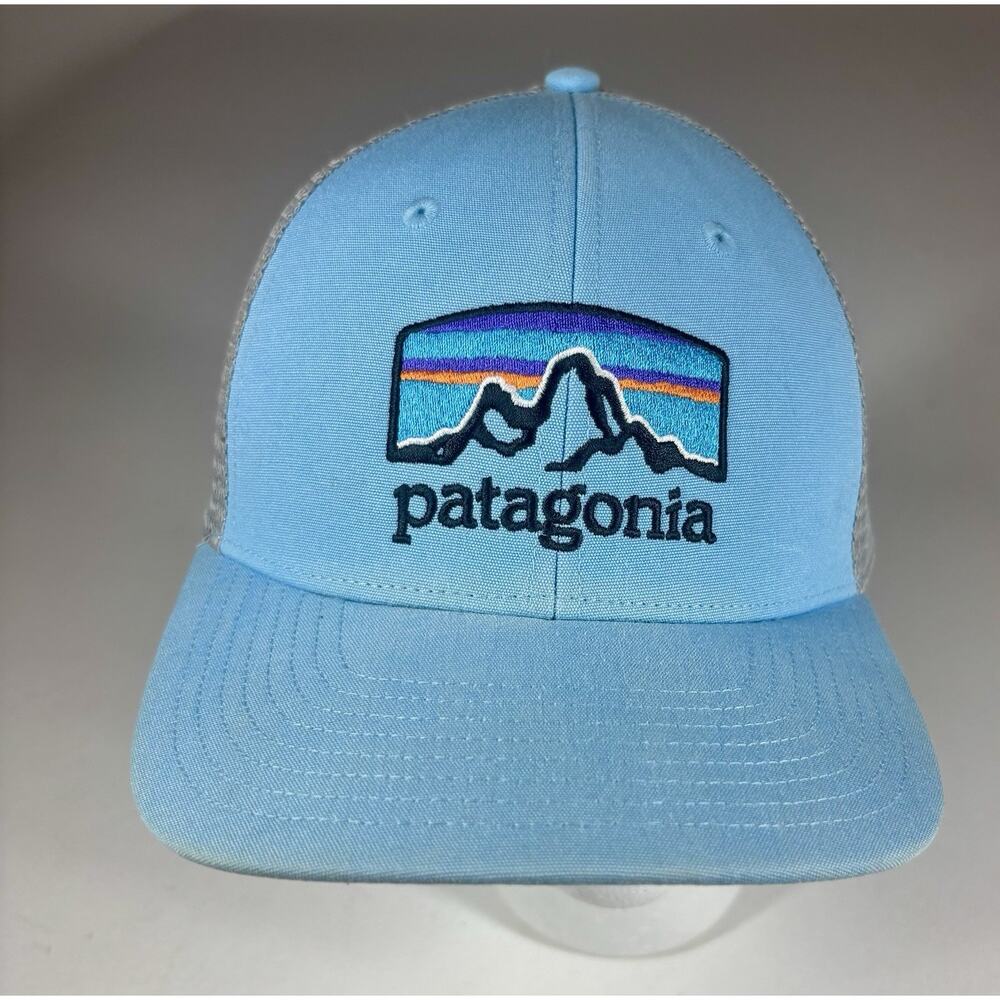 Patagonia Line Logo Badge LoPro Trucker Hat Cap Baby Blue Rare Color Snapback